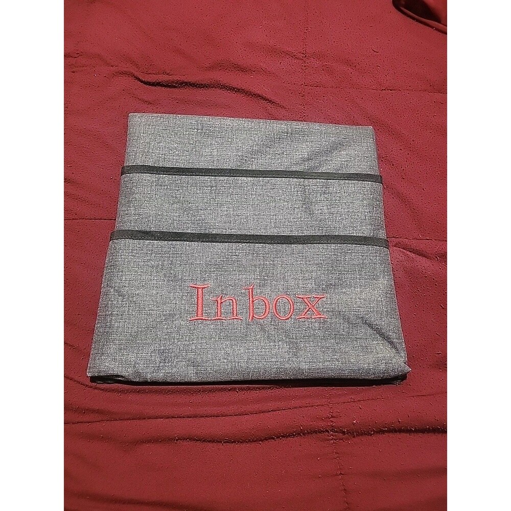 Thirty-One Hanging Mail Organizer - "Inbox" - Dark Gray & Red - 12" X 12"